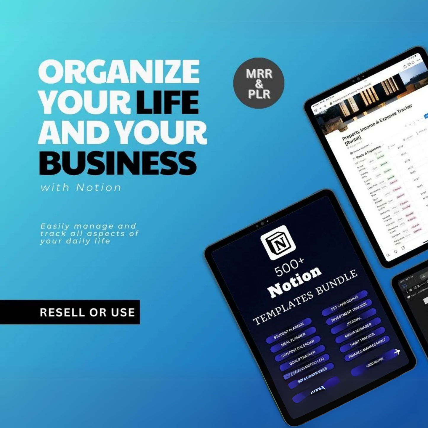 500+ Ultimate Notion Templates Bundle – MRR Included