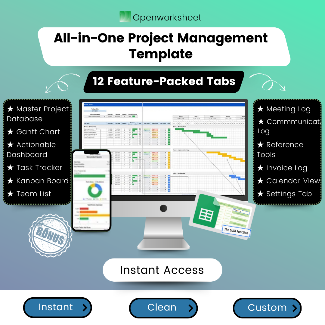 All-in-One Project Management Template for Google Sheets