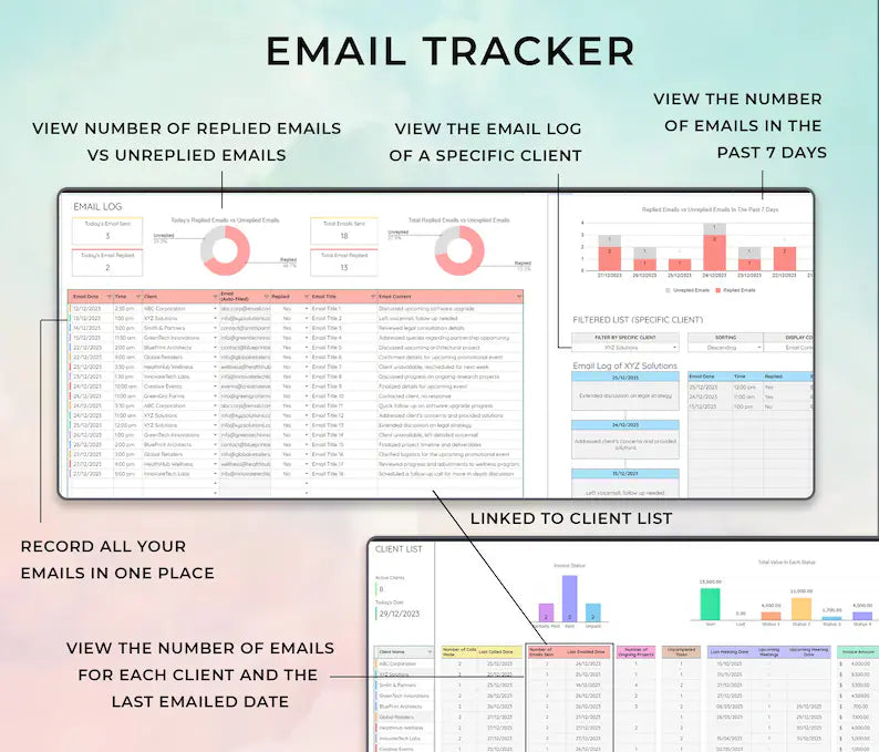 Ultimate Client Tracker CRM Template – Google Sheet & Ms Excel Versions