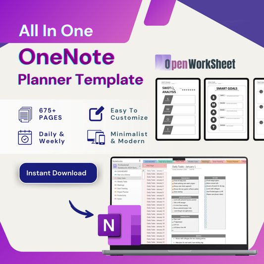 All‑in‑One OneNote Digital Planner 2025 & 2026 | Fully Hyperlinked