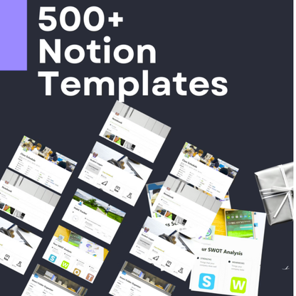 500+ Ultimate Notion Templates Bundle – MRR Included