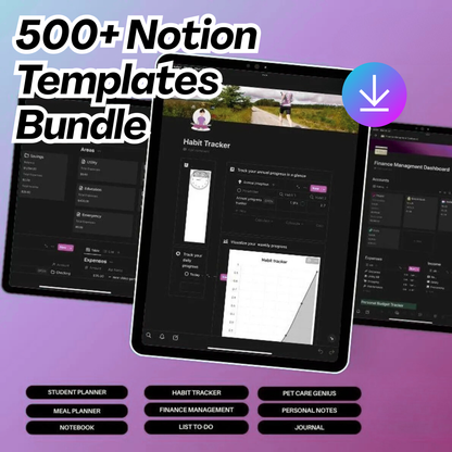 500+ Ultimate Notion Templates Bundle – MRR Included