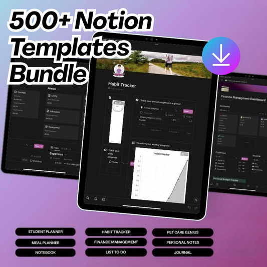 500+ Ultimate Notion Templates Bundle – MRR Included