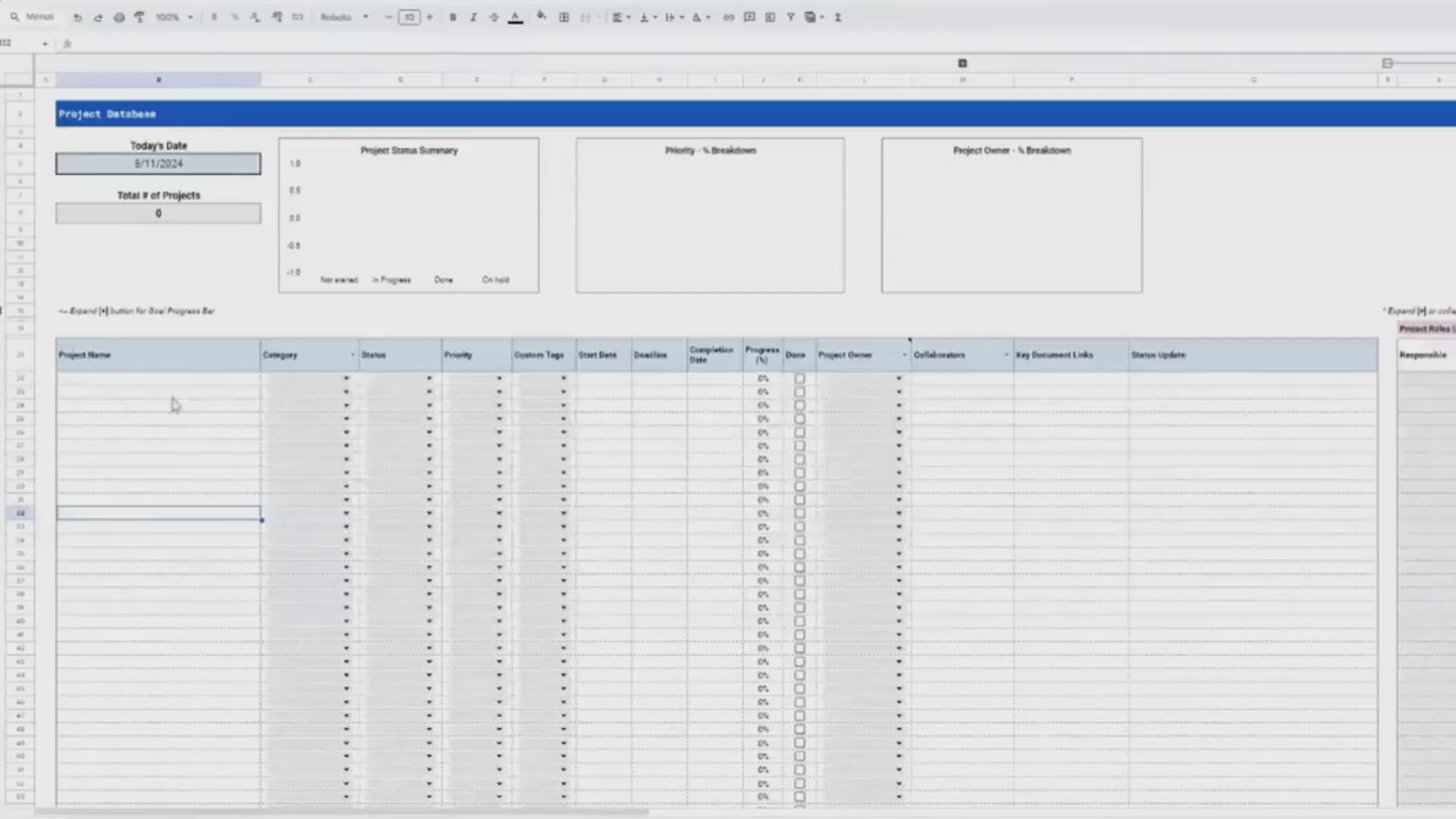 Load video: All-in-One Project Management Template for Google Sheets Demo video