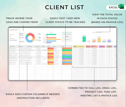 Ultimate Client Tracker CRM Template – Google Sheet & Ms Excel Versions